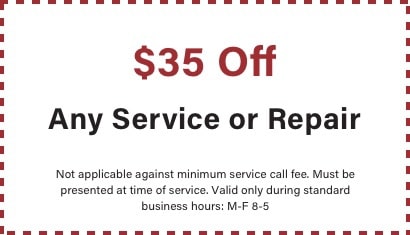 coupon for $35 off any service or repair with BZ Dependable Plumbing and Heating