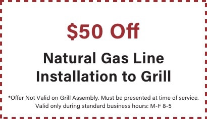 coupon for $50 off natural gas line to grill