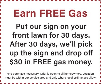 promotion for free gas sign competition