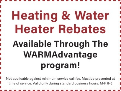 coupon for heating and water heater rebates